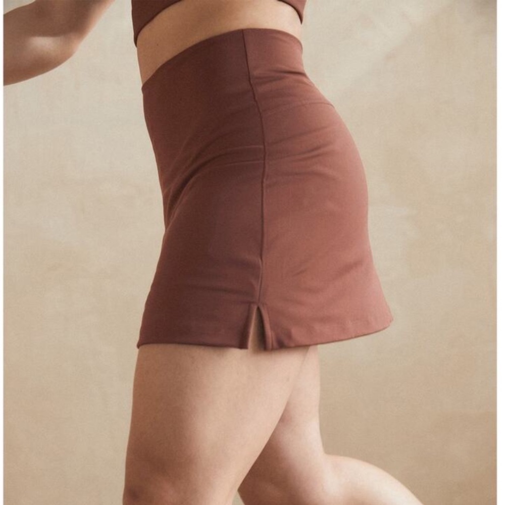 Girlfriend Collective Skort in Brown